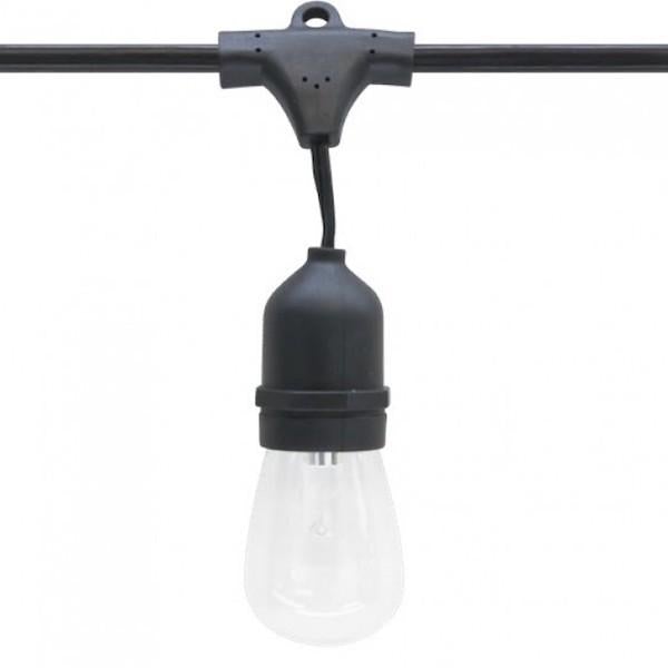 330 Foot Outdoor LED String Light, 165 Suspended Medium E26 Base Sockets, IP64 Rating, 120V