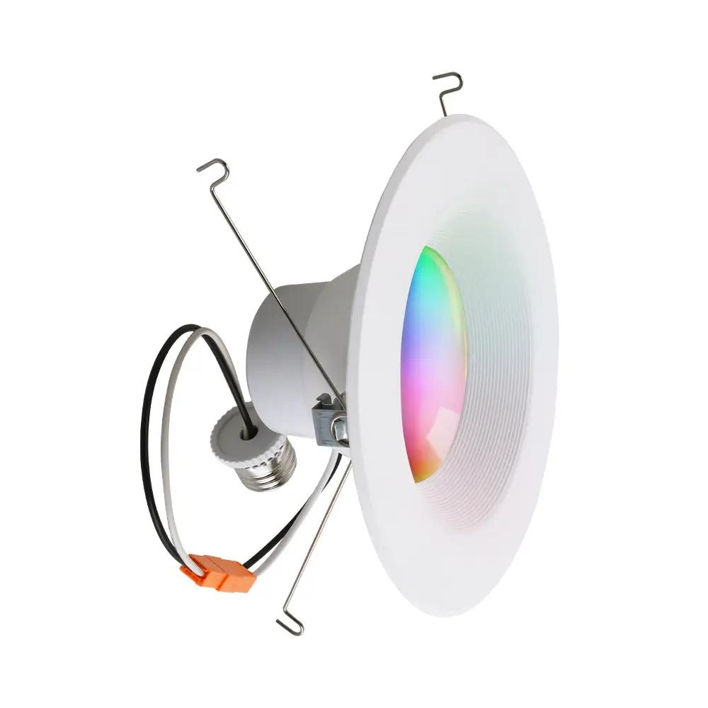 6 Inch Smart Recessed Lighting, 13 Watt, 900 Lumens, 2700K thru 5000K + RGB, 80 CRI, Dimmable, Wi-Fi Enabled, Energy Star Rated, 120V