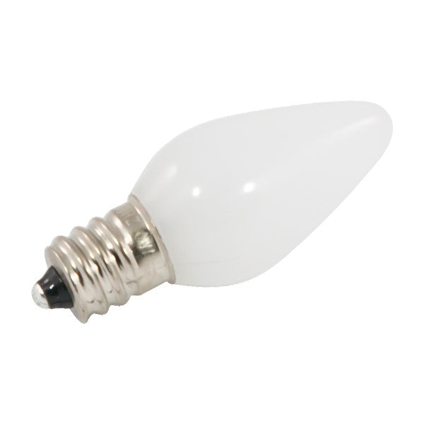 LED C7 Bulb, 0.8 Watt, Dimmable, Candelabra E12 Base, Opaque Plastic Lens, 120V, 25 Pack