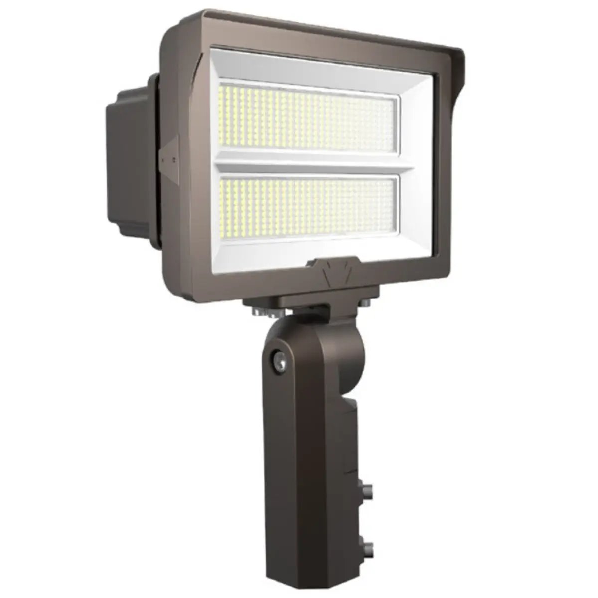 LED Floodlight, 100W / 140W, 14500 thru 19600 Lumens, 3K / 4K / 5K, 80+ CRI, 0-10V Dimmable, Slip Fitter Mount / Trunnion Mount, Built-In Photocell, IP65 Rated, Tempered Glass, 120-277V